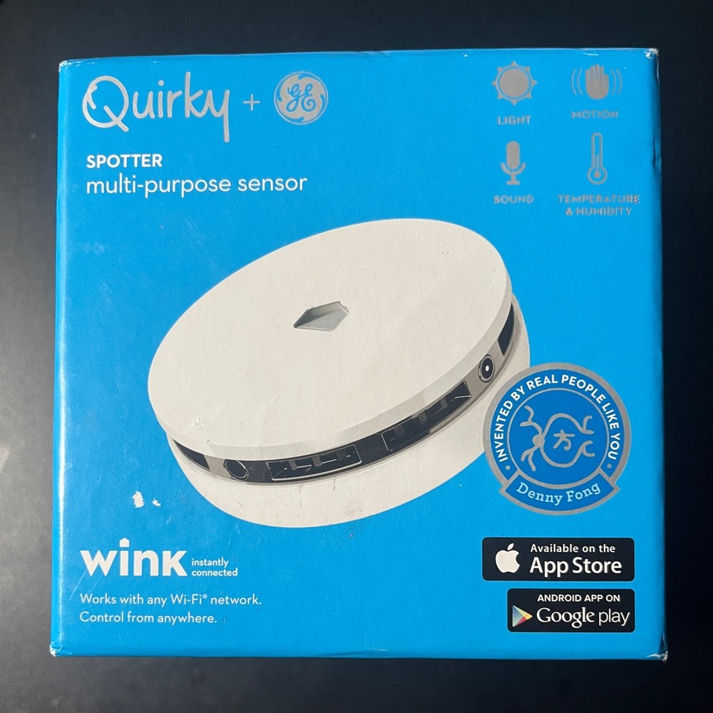 Quirky+GE Spotter Multi-Purpose Sensor for Light, Motion, Sound, Temp-Never Used
